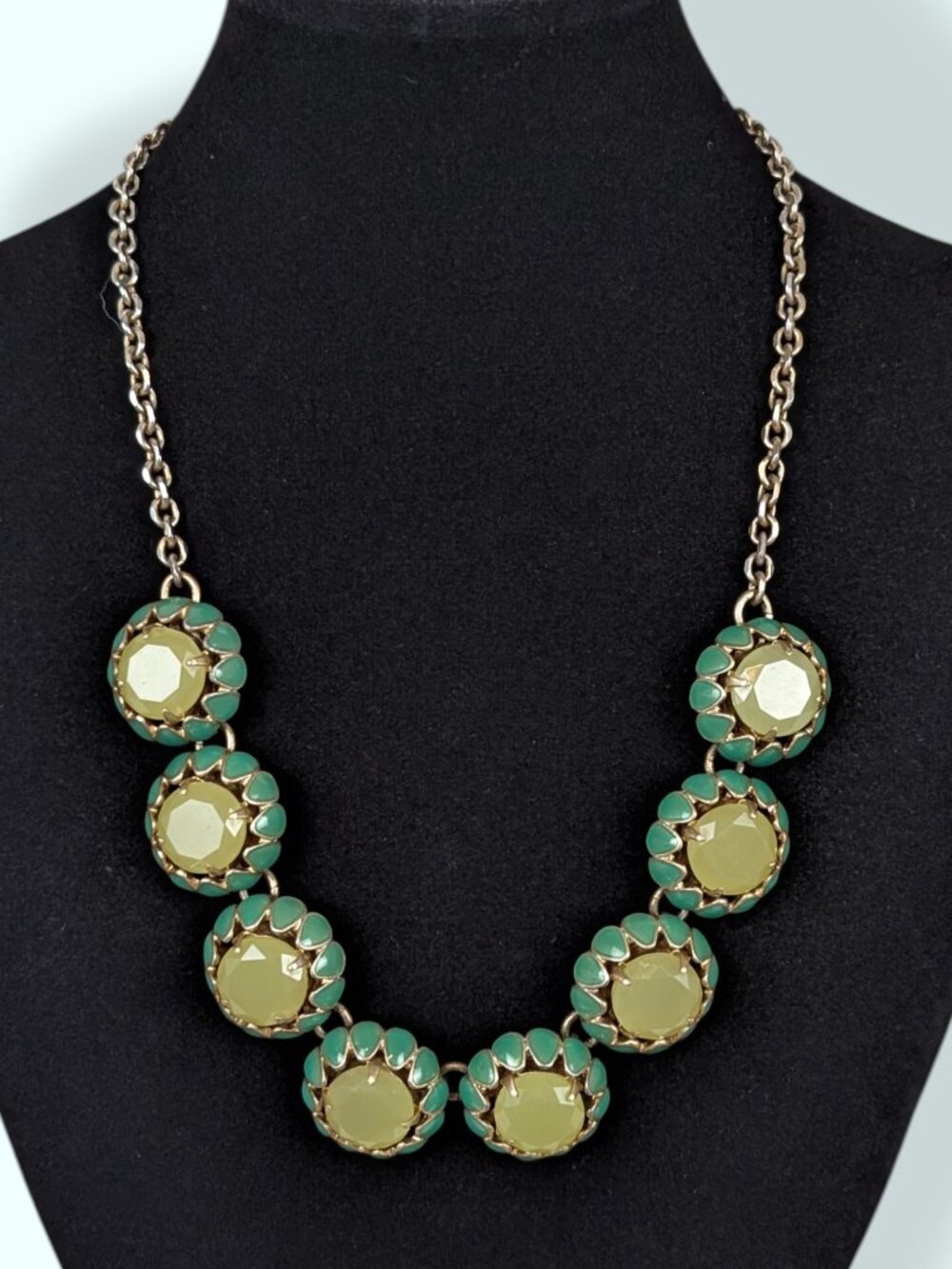 Vintage J. Crew Green Cupcake Lucite Statement Necklace